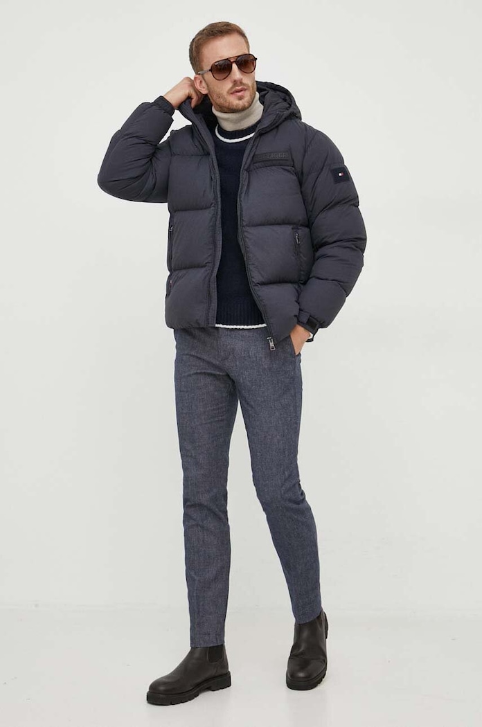 Μπουφάν με επένδυση από πούπουλα Tommy Hilfiger MW0MW32786 σκούρο μπλε AW23