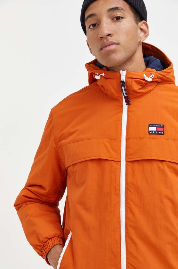 Tommy Jeans rövid kabát szigetelt narancssárga DM0DM14448