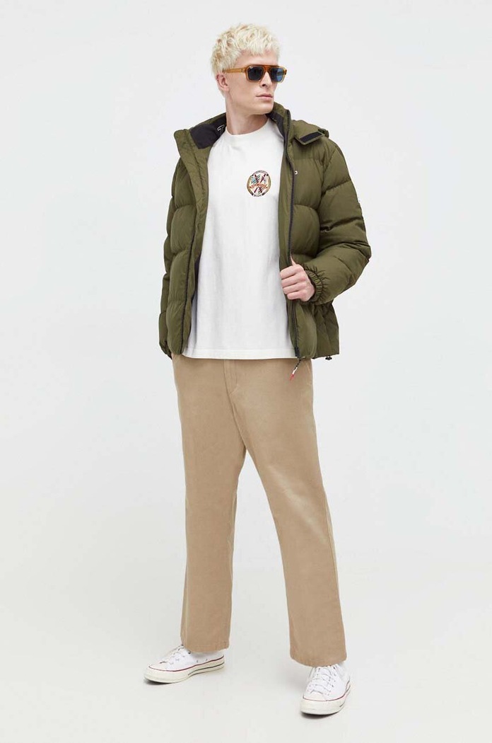 Μπουφάν με επένδυση από πούπουλα Tommy Jeans DM0DM15447 πράσινο AW23