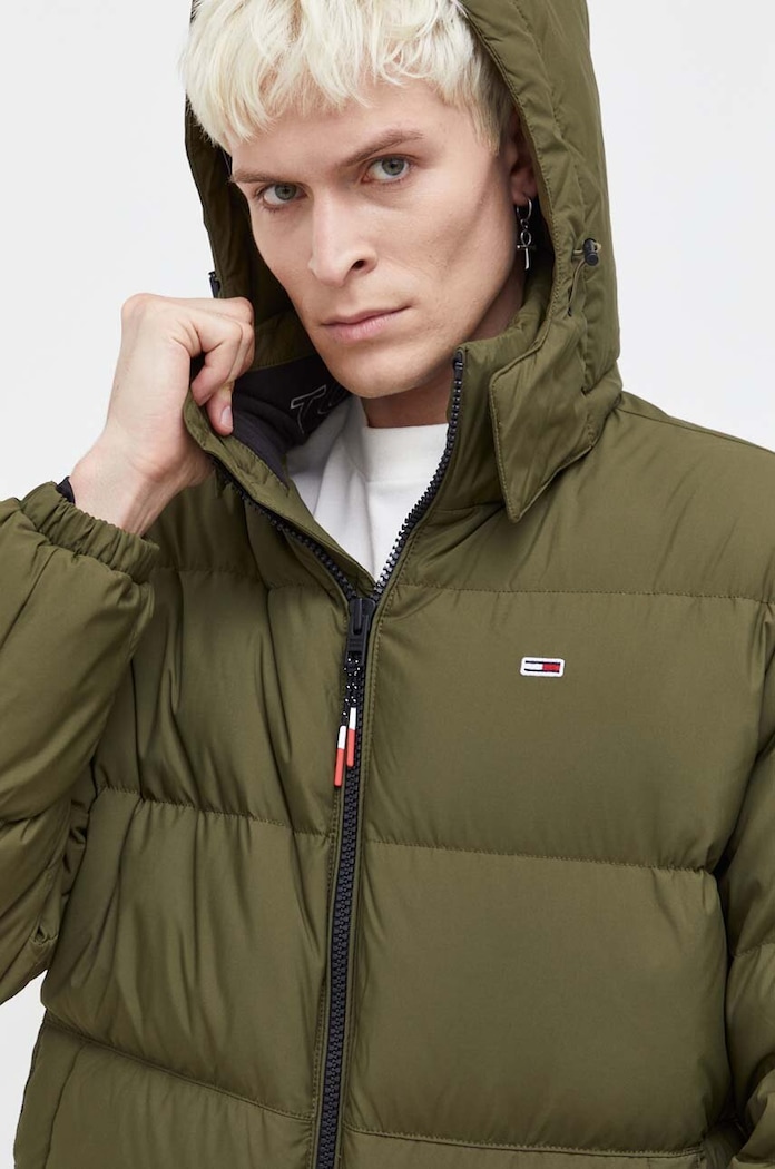 Ρούχα Μπουφάν με επένδυση από πούπουλα Tommy Jeans DM0DM15447 πράσινο