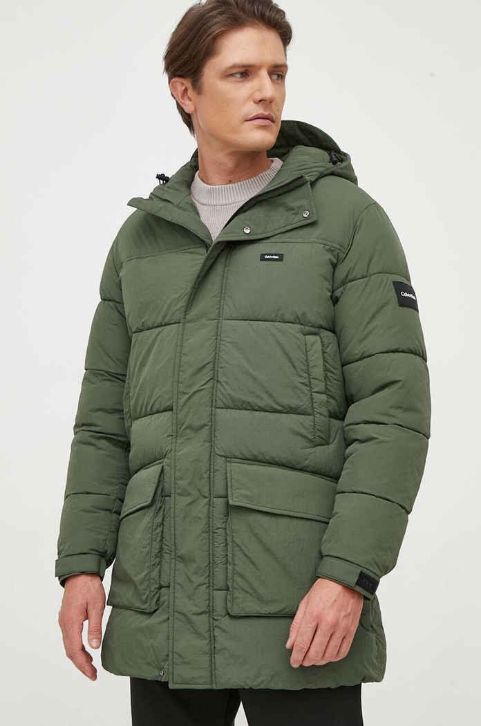 Calvin Klein rövid kabát szigetelt zöld K10K112228