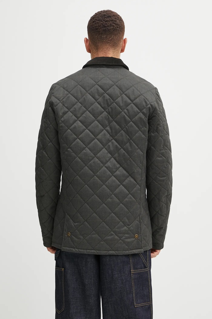 Odzież Barbour kurtka Checked Heritage Liddesdale Quilted Jacket MQU1722 zielony