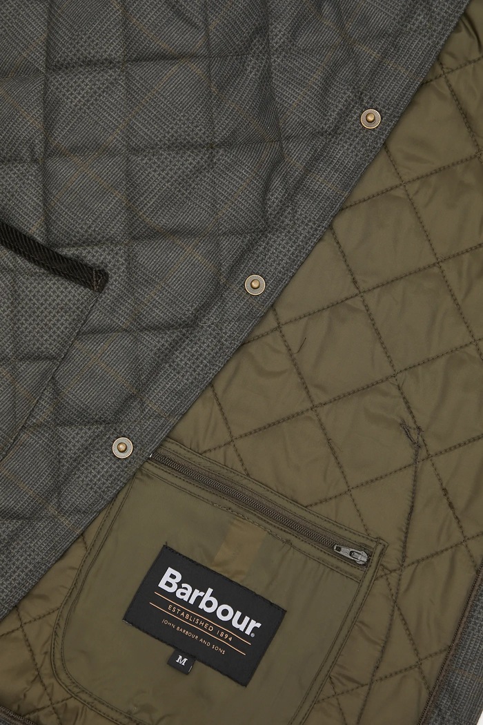 Barbour kurtka Checked Heritage Liddesdale Quilted Jacket MQU1722 zielony