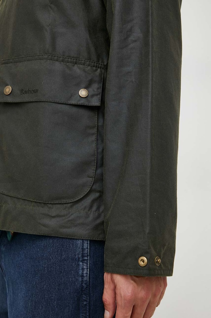 Barbour kurtka bawełniana Short Bedale Wax Jacket zielony MWX2205