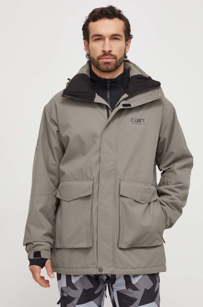 Colourwear kurtka Mountain Cargo sporty zimowe zielony 7010399