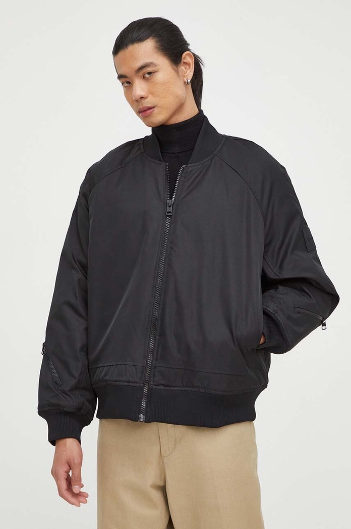 Bomber jakna Calvin Klein Jeans Planet friendly crna J30J324070