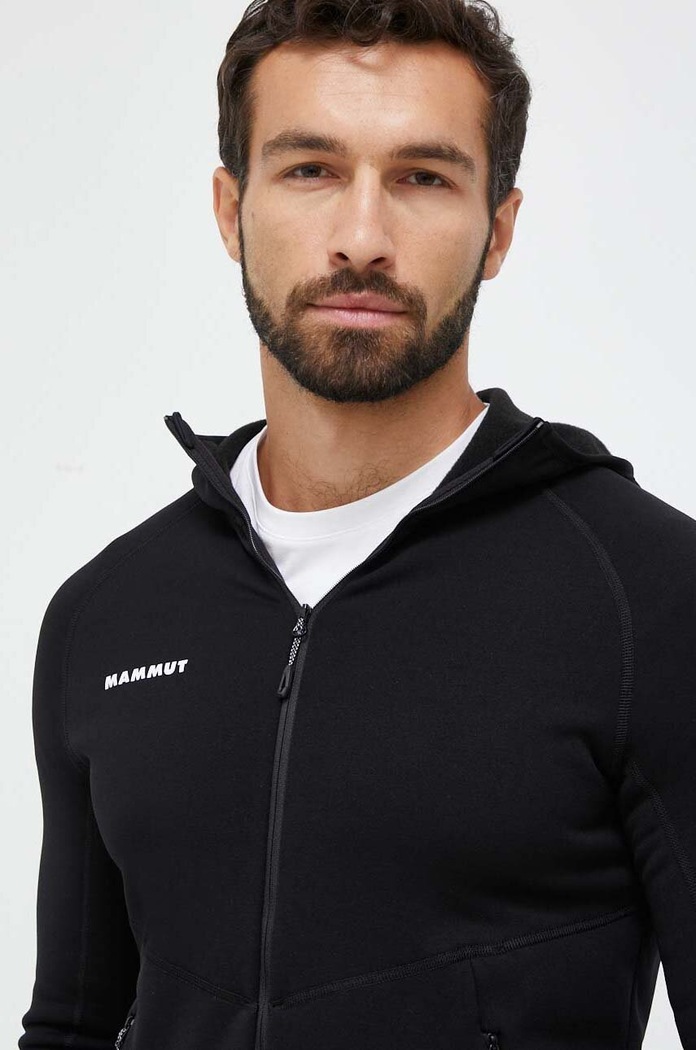 Sportovní mikina Mammut Aconcagua ML Hooded s kapucí černá 1014.04281