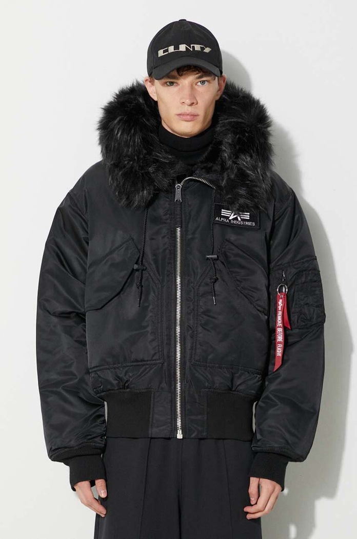 Alpha Industries geacă 45/P Hooded Custom Bomber cu captuseala negru 113145.515
