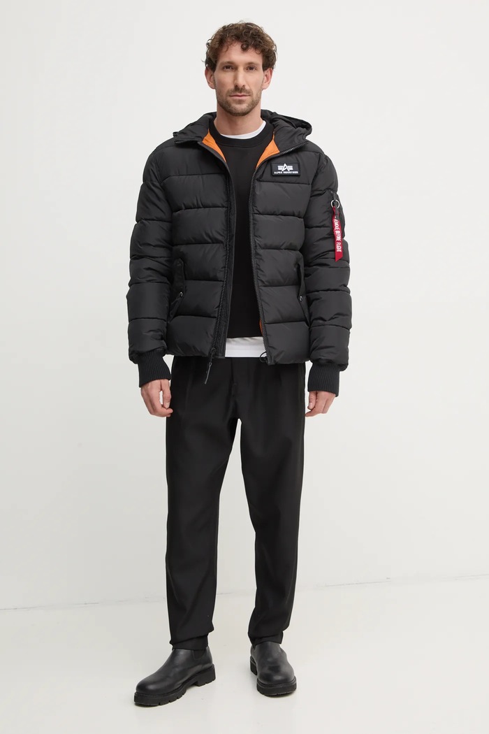 Bunda Alpha Industries Hooded Puffer Alpha FD 118113 černá AW25