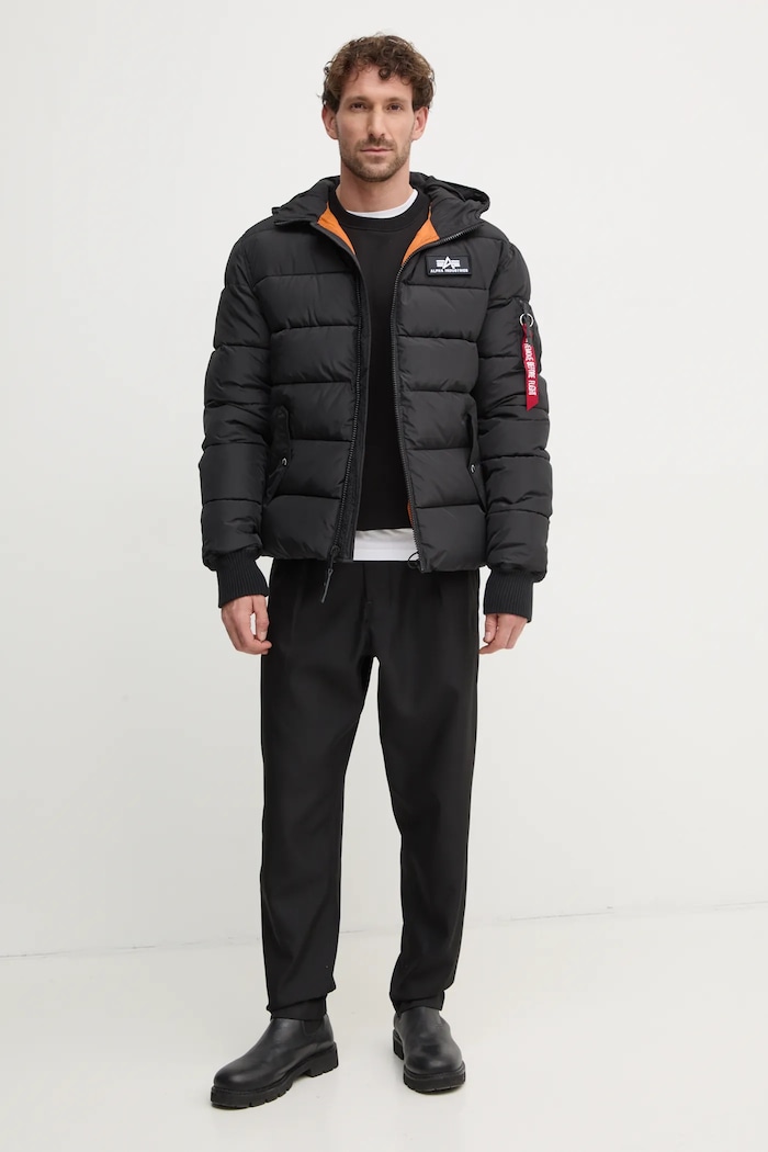 Bunda Alpha Industries Hooded Puffer Alpha FD 118113 černá AW25