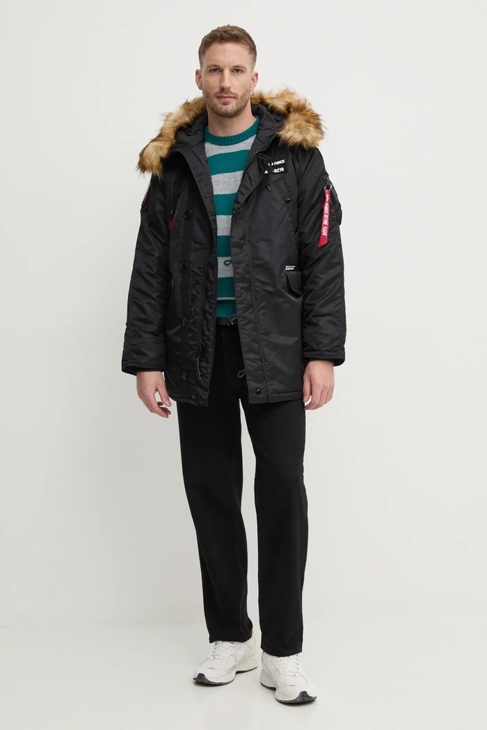 Bunda parka Alpha Industries N3B Airborne 188141.03 čierna AW24