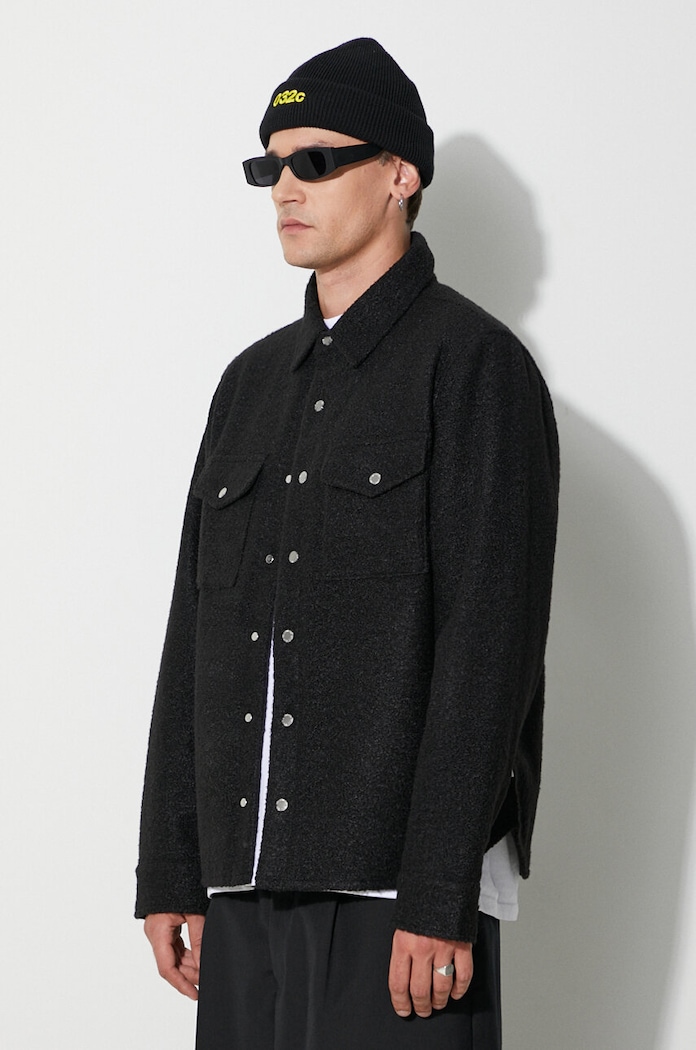 Jakna s dodatkom vune Billionaire Boys Club OUTDOORSMAN OVERSHIRT crna B23321