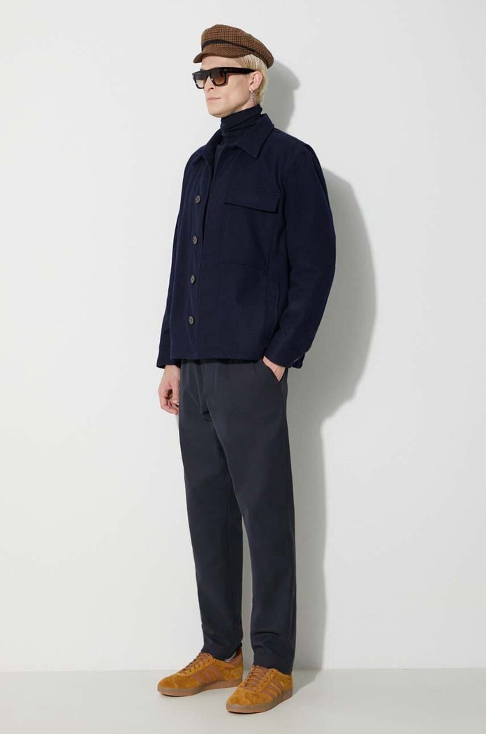 Universal Works gyapjú dzseki Cruiser Jacket 29110 sötétkék AW23