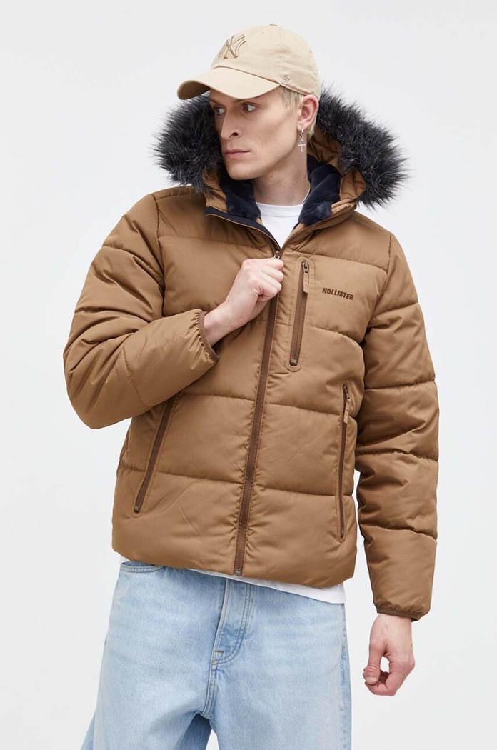 Bunda Hollister Co. s podšívkou hnědá KI332.3074.475