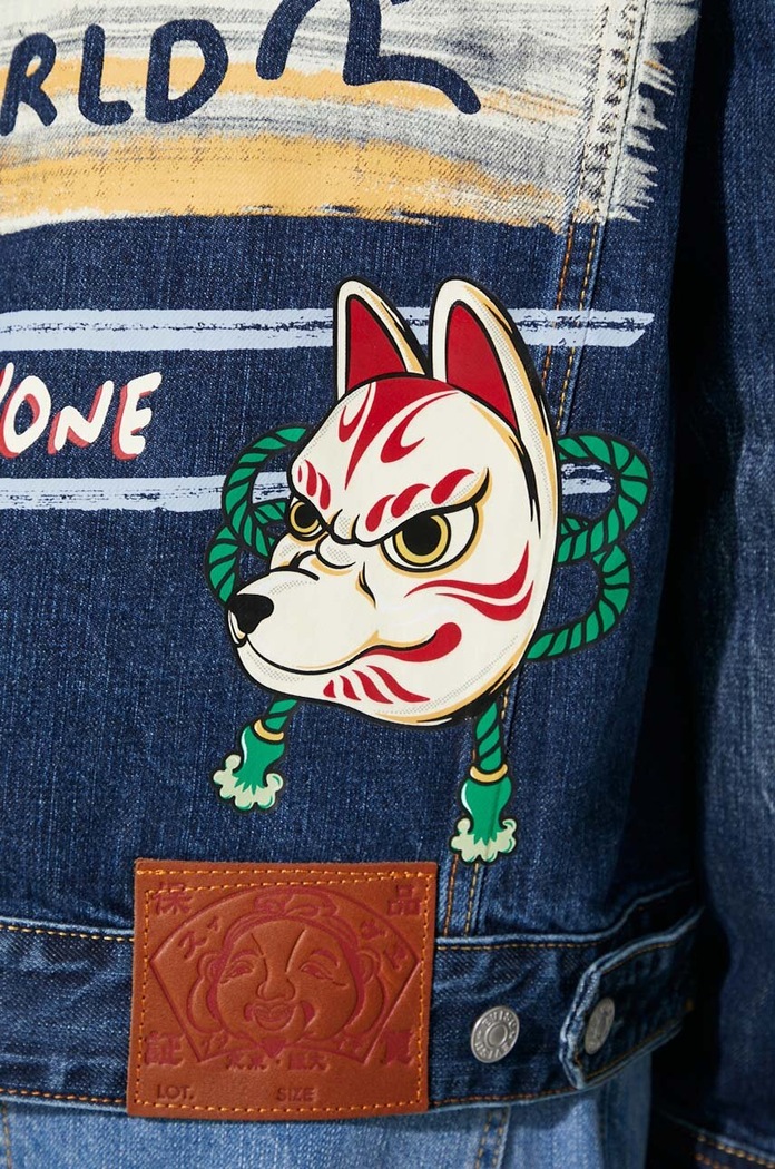 Džínová bunda Evisu Inari Mask Printed 2EAHTM3DJ1001LFCT