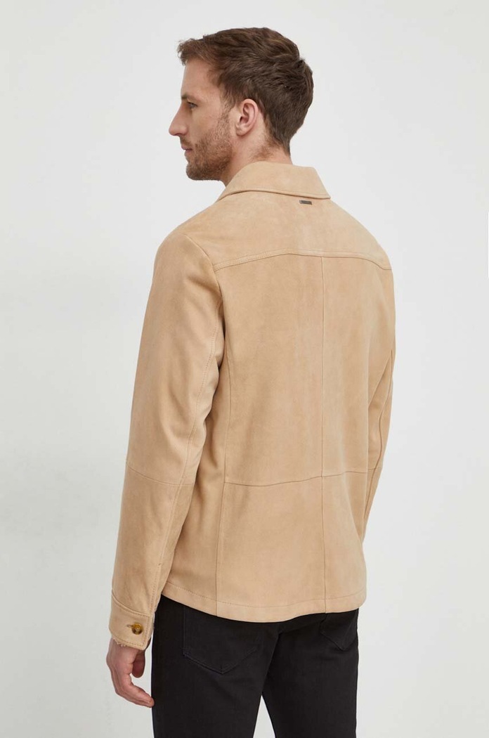 Michael Kors geaca din piele intoarsa CR4805D4R4 bej SS24