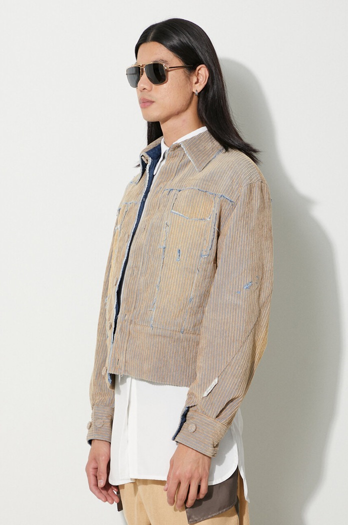 Ader Error giacca in velluto a coste Carid Aging Trucker beige BMADFWJK1603