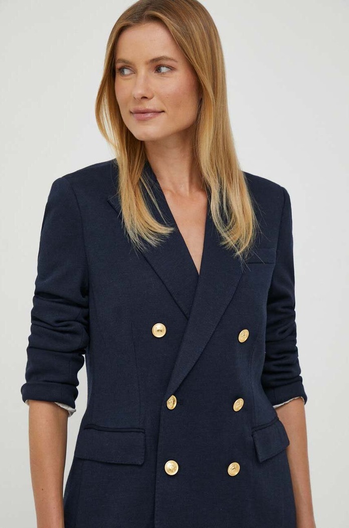 Μπλέιζερ με μίγμα μαλλιού Polo Ralph Lauren σκούρο μπλε 211910134