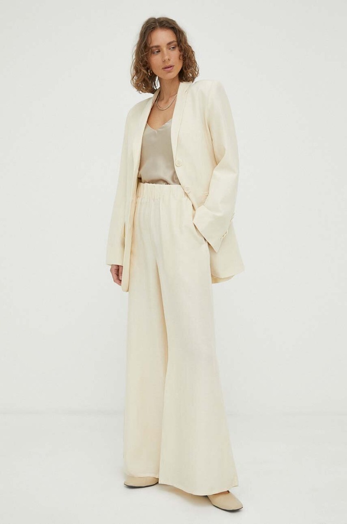 By Malene Birger marynarka z domieszką lnu Porter Q71784004 beżowy AW23