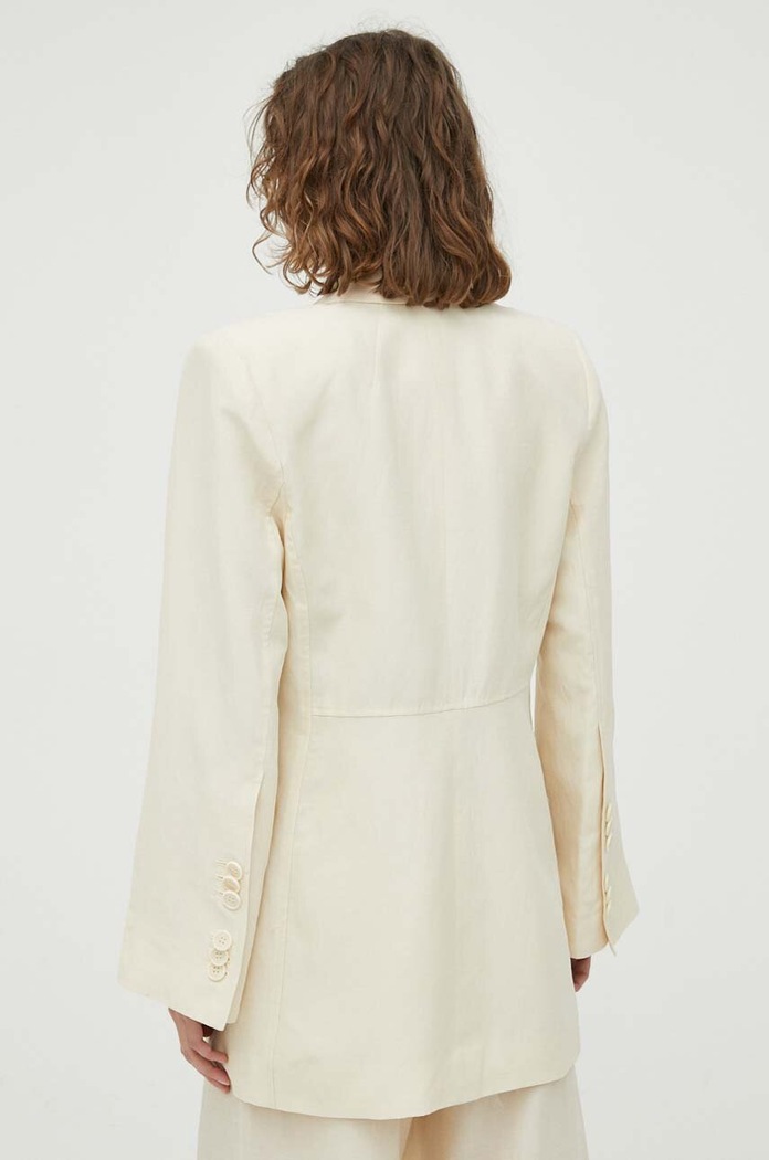 Odzież By Malene Birger marynarka z domieszką lnu Porter Q71784004 beżowy
