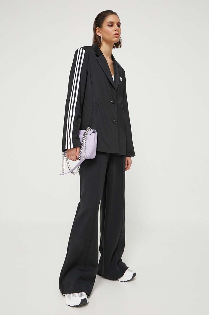 Σακάκι adidas Originals Adicolor Classics 3-Stripes Blazer ύφασμα μαύρο IK0440