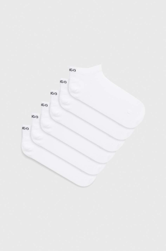 HUGO κάλτσες Γυναικείες βαμβακερές 6P AS UNI CC W 6-pack κοντές κάλτσες λευκό 50483086