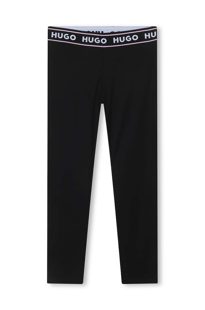HUGO leggins copii tricotaj negru G14114.102.108