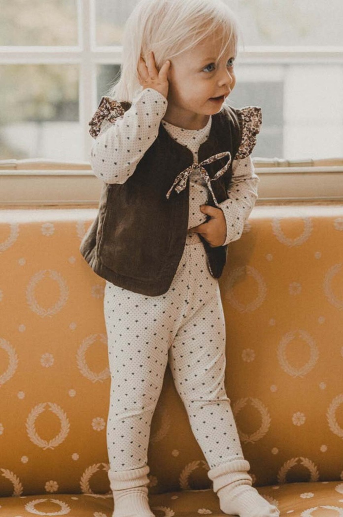 That's mine legginsy bawełniane niemowlęce Elois wzorzyste beżowy 008539