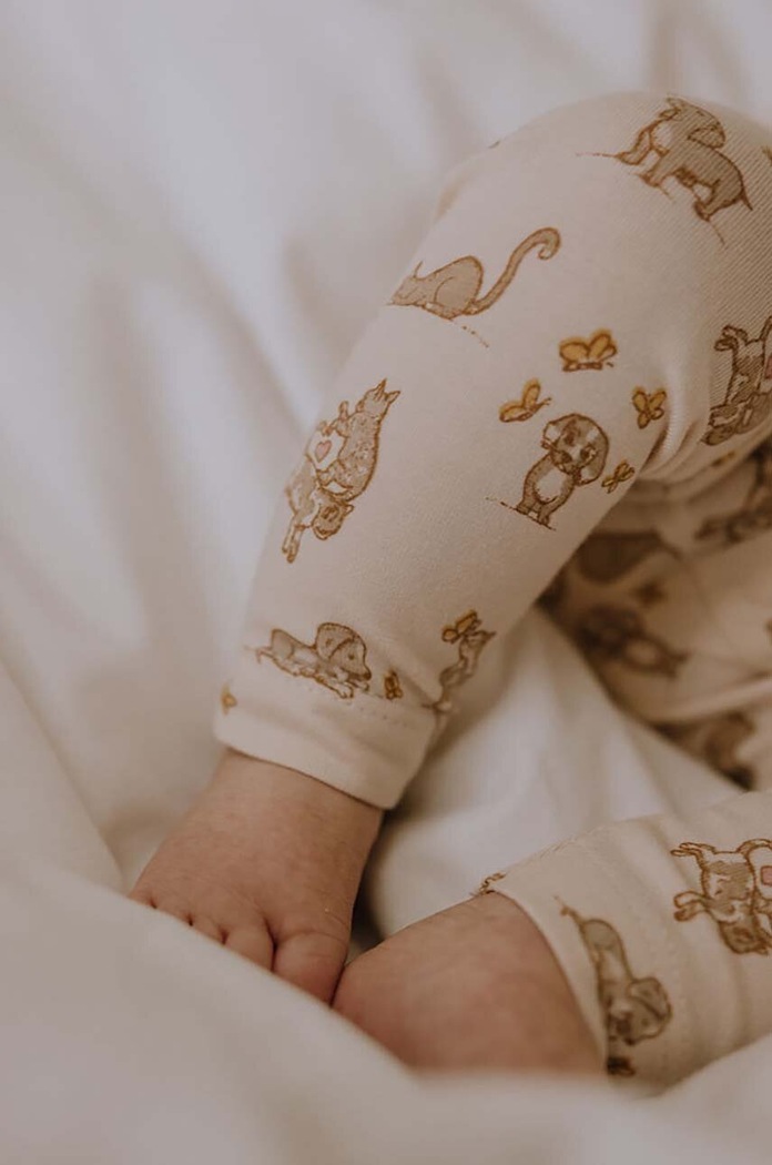 That's mine legginsy bawełniane niemowlęce Elois 008539 beżowy SS25