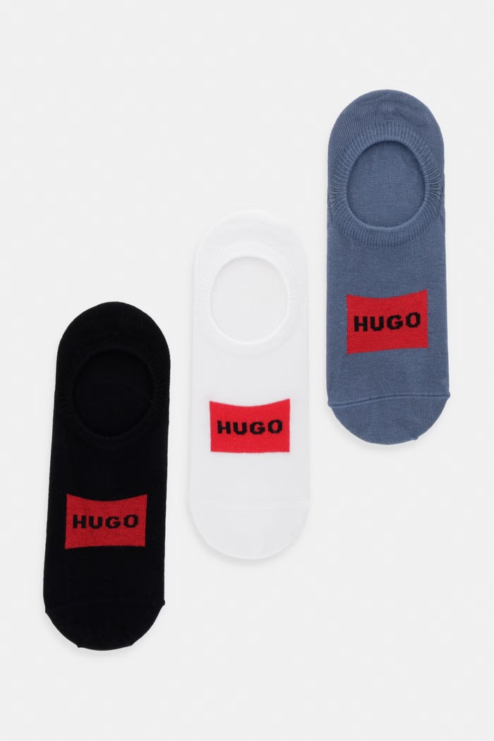 HUGO Къси чорапи мъжки 3P LC LABEL CC 3 броя терлици бял 50496082