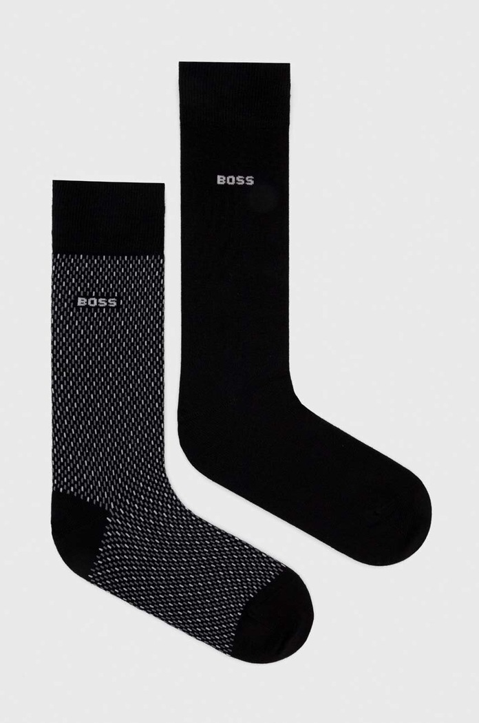 BOSS zokni 2 db mintás fekete 50487872