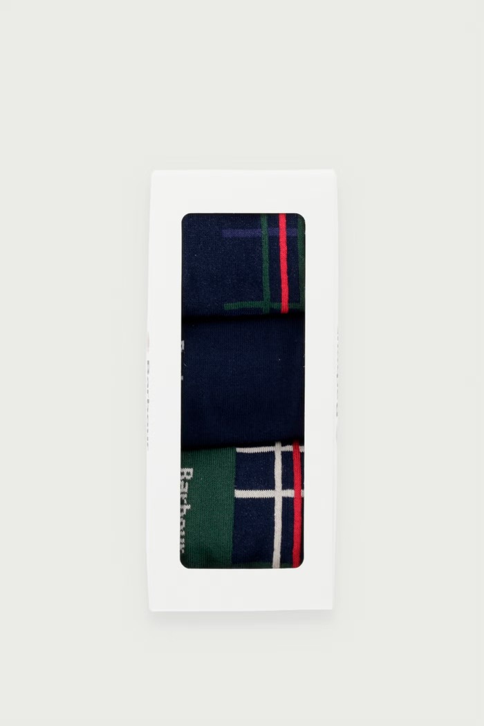 Odzież Barbour Skarpety męskie z bawełną 3-pack MGS0071 granatowy