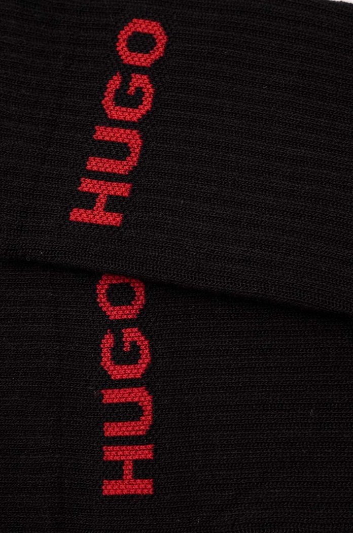 HUGO ponožky pánske s bavlnou 6P QS RIB LOGO CC 6-pak 50510187 čierna AA00