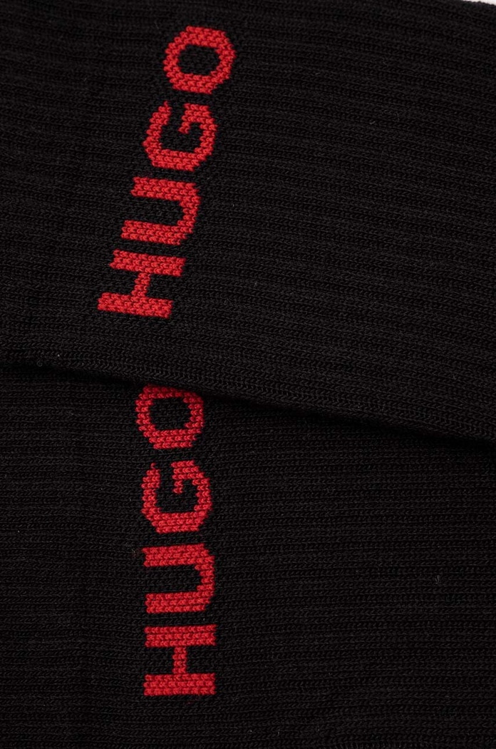 HUGO ponožky pánske s bavlnou 6P QS RIB LOGO CC 6-pak 50510187 čierna AA00