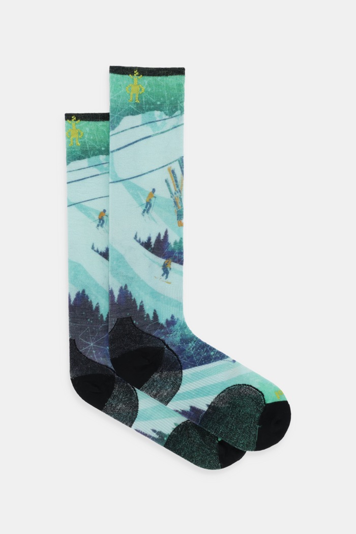 Smartwool ciorapi de schi Ski Zero Cushion Ski Day Print OTC verde SW002144
