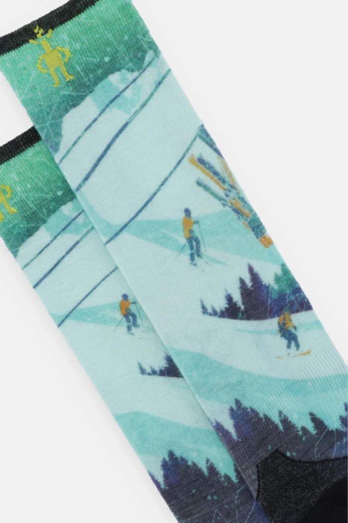 Smartwool ciorapi de schi Ski Zero Cushion Ski Day Print OTC SW002144 verde AW25