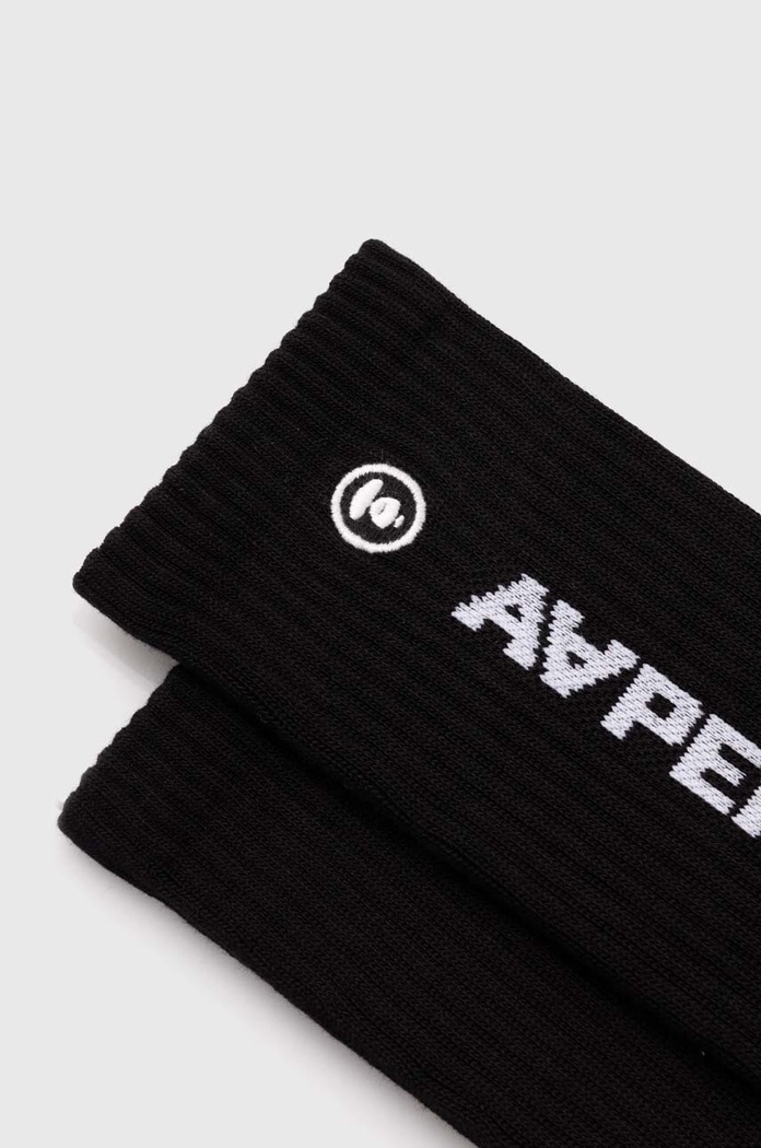 Κάλτσες AAPE Rib AS04867 μαύρο SS24