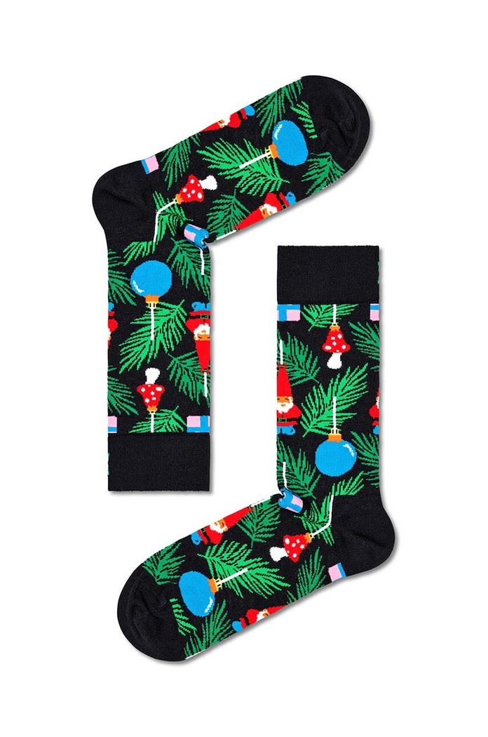 Ponožky Happy Socks Christmas Tree Decoration Sock dlouhé ponožky černá P000260