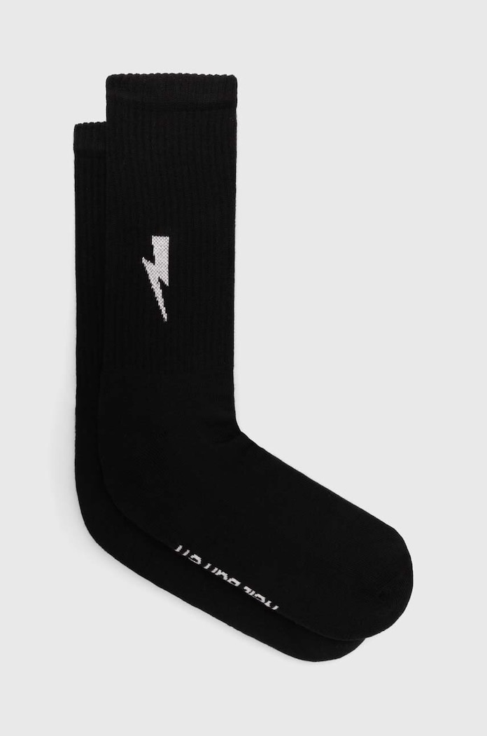 Κάλτσες Neil Barett BOLT COTTON SKATE SOCKS ψηλές κάλτσες μαύρο PBAC116.C9400.514