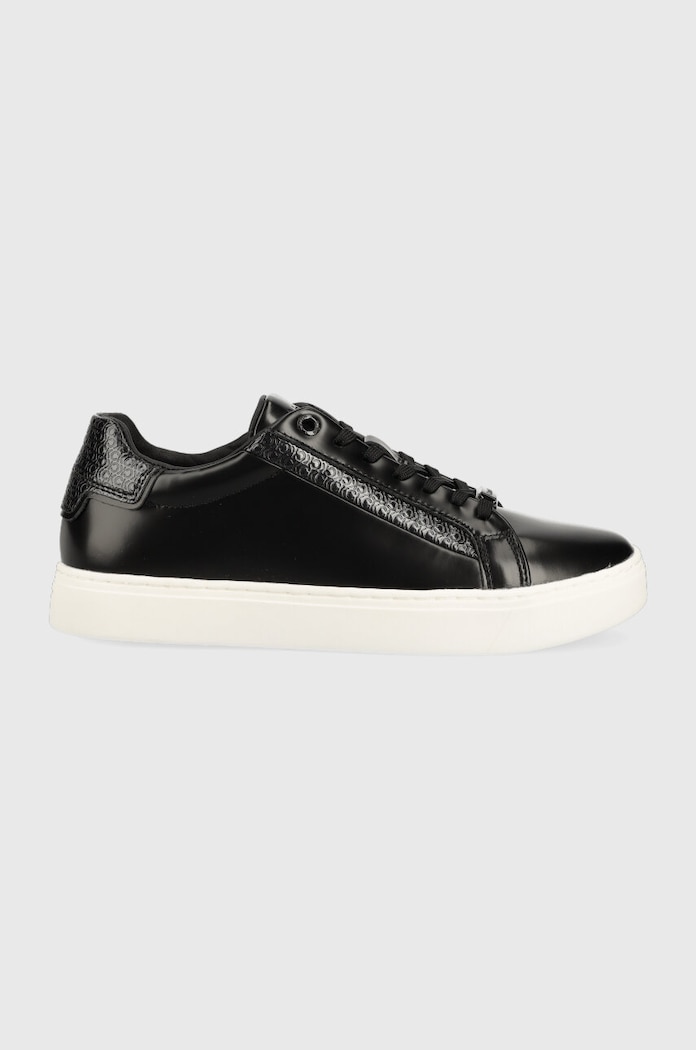 Calvin Klein sneakersy skórzane CLEAN CUP LACE UP-NA płaska czarny HW0HW01592