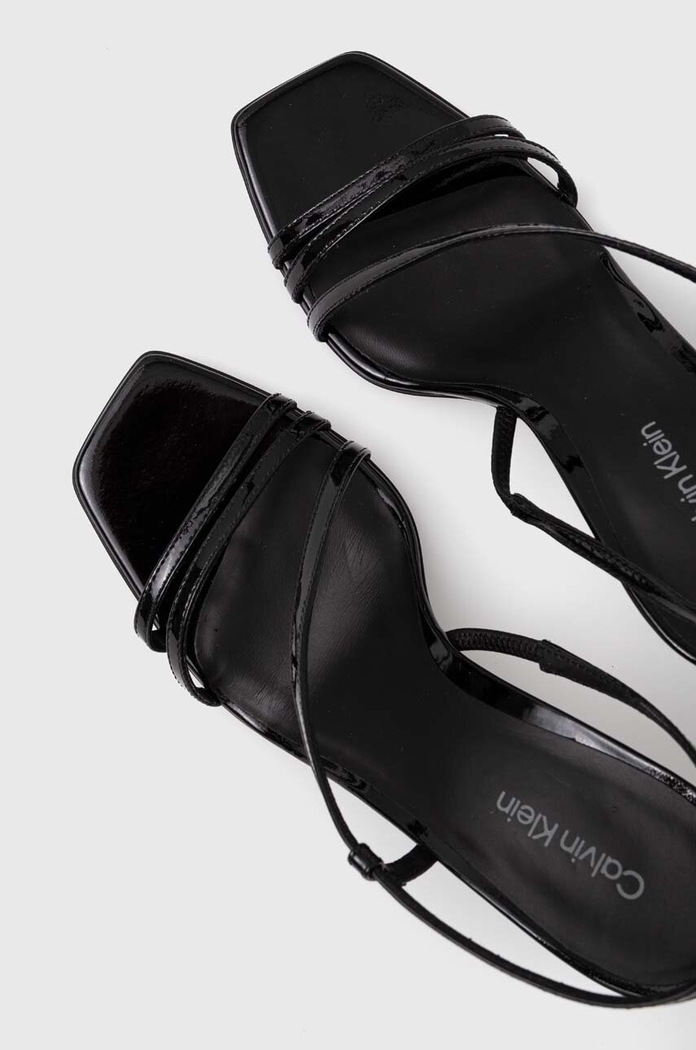 Kožené sandály Calvin Klein GEO STILETTO ASY SAN černá HW0HW01609