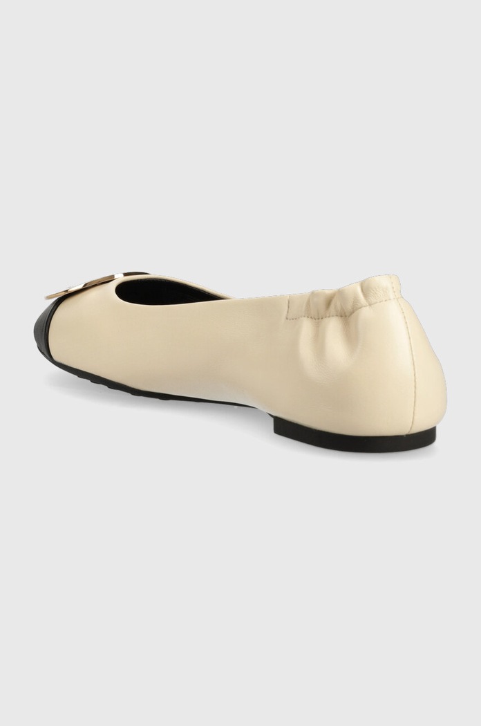 Obuwie Tory Burch baleriny skórzane Claire Cap Toe Ballet 148336.001 beżowy