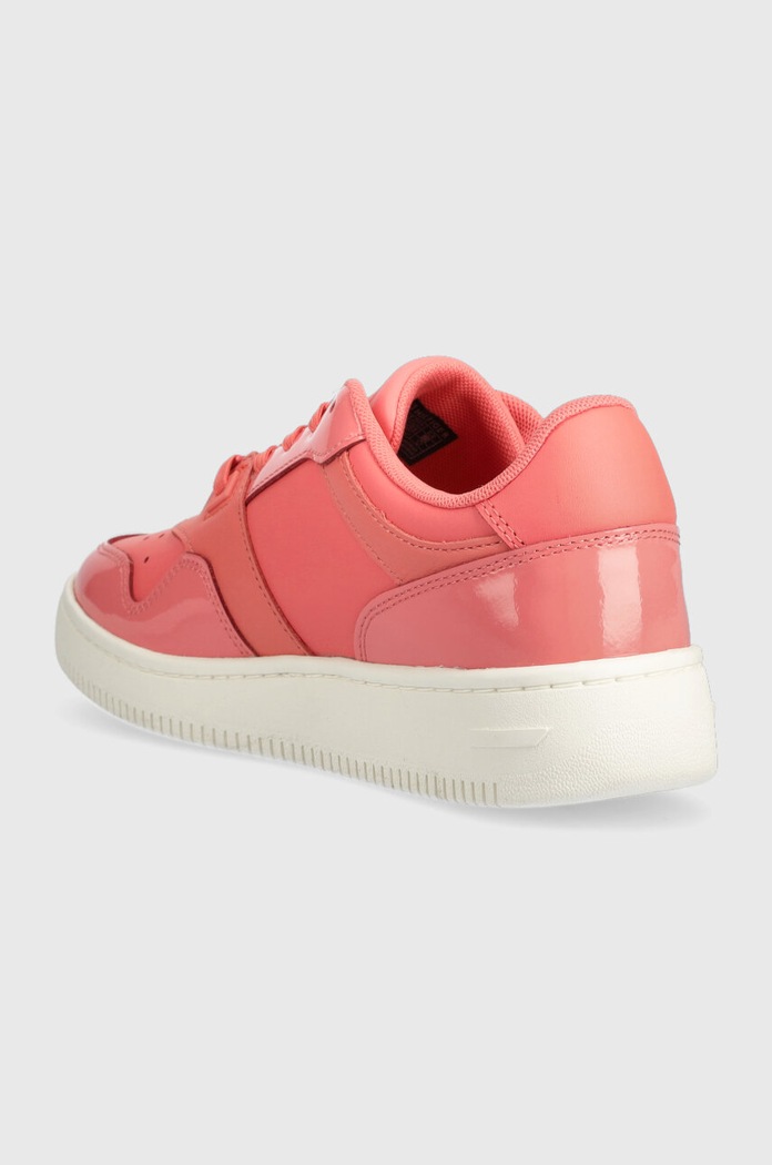 Obuwie Tommy Jeans sneakersy skórzane TJW RETRO BASKET GLOSSY EN0EN02206 pomarańczowy