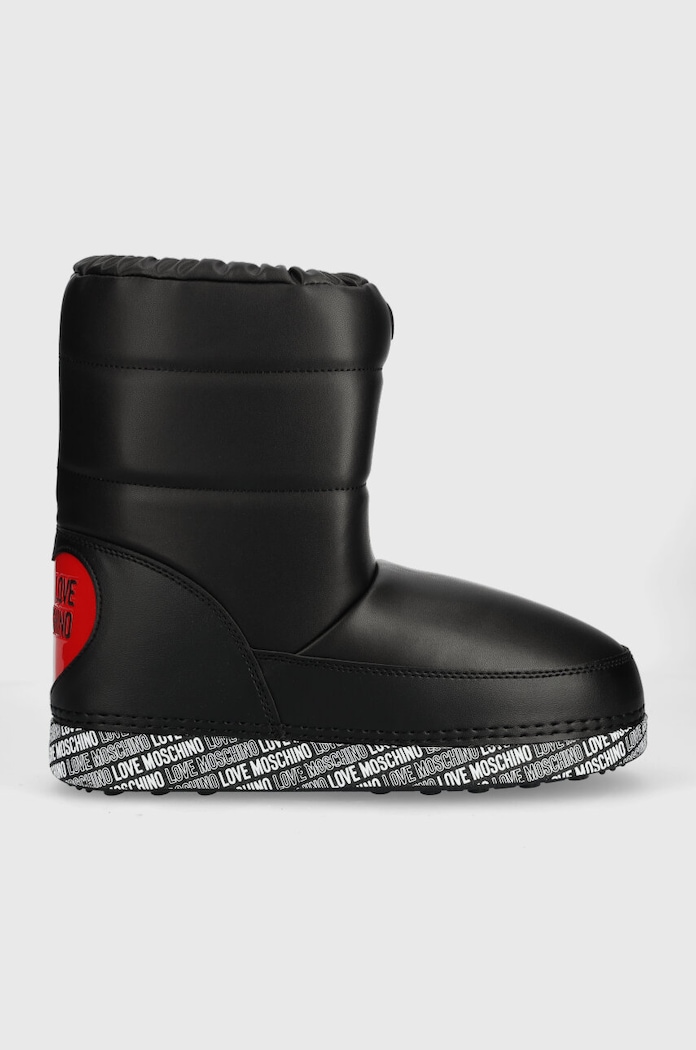 Čizme za snijeg Love Moschino imitacija zrnate kože crna JA24142G1HIT400A