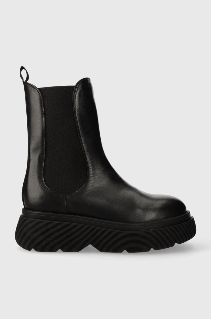 Kožne gležnjače Weekend Max Mara Calamai zrnata koža crna 2357960132600.BLACK