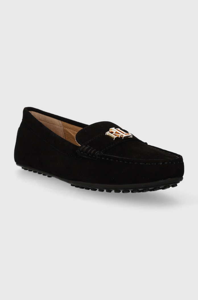 Încălțăminte Lauren Ralph Lauren Mocasini din piele intoarsa Barnsbury 802821629018.001 negru
