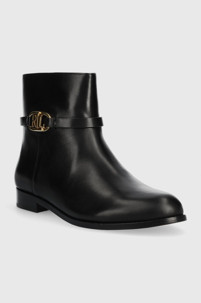 Kožené kotníkové boty Lauren Ralph Lauren Briela 802912273001.001 černá AW23