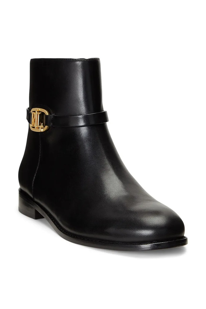 Kožne gležnjače Lauren Ralph Briela 802912273001.001 crna AW23
