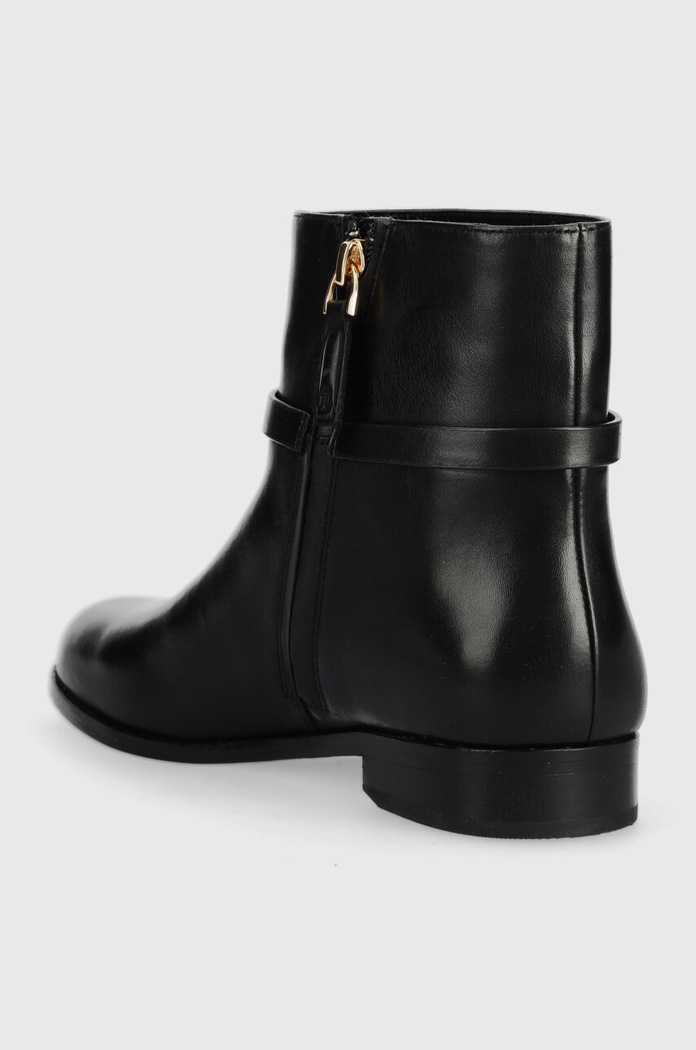 Boty Kožené kotníkové boty Lauren Ralph Lauren Briela 802912273001.001 černá