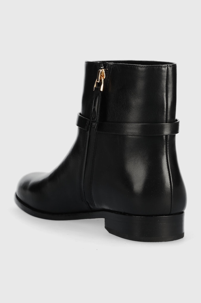 Boty Kožené kotníkové boty Lauren Ralph Lauren Briela 802912273001.001 černá